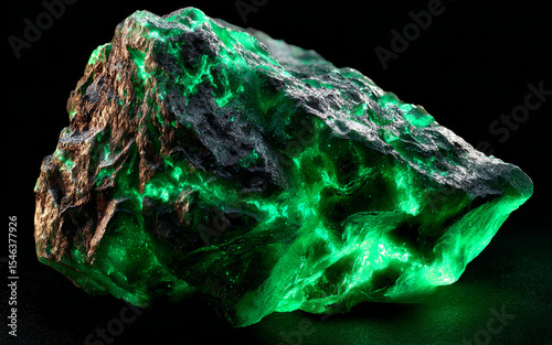 Macro Image of Glowing Radioactive Metal