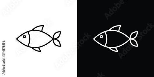 Fish icon in black. flat graphic vector icon