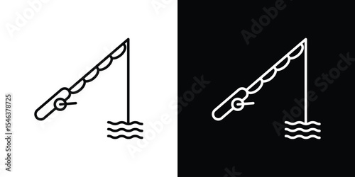 Fishing icon in black. flat graphic vector icon