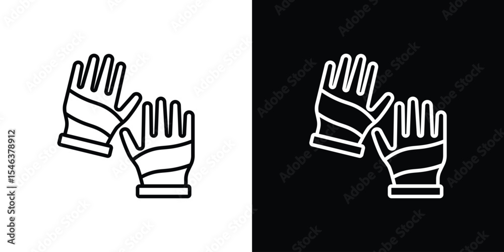 Fototapeta premium Fitness Gloves icon in black. flat graphic vector icon