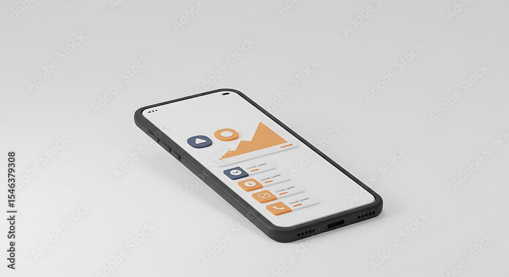 Fototapeta premium Minimalist Smartphone with Clear Interface View