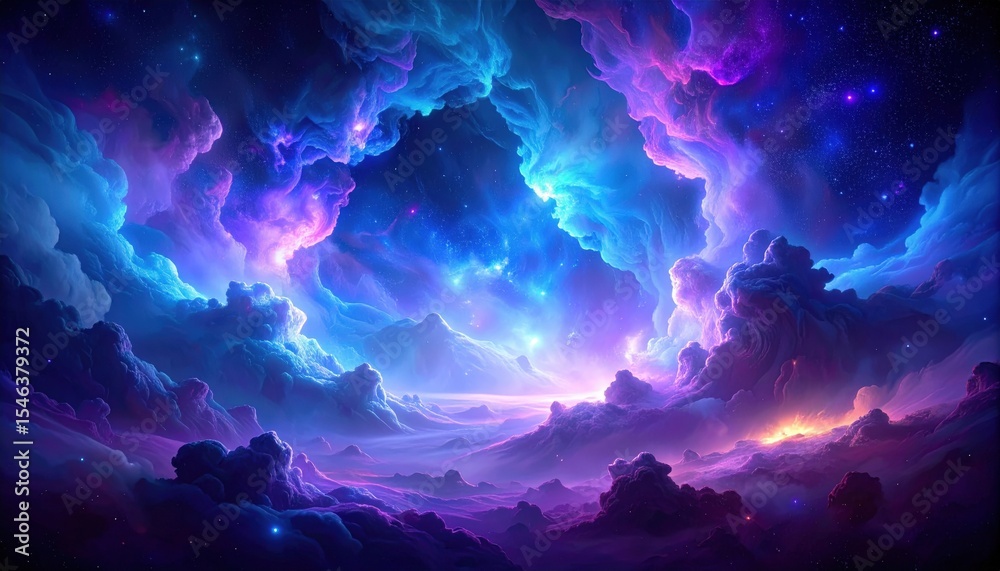 Fototapeta premium Colorful Cosmic Cloudscape in Space