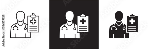 Doctor icon. Healthcare contact symbol. Doctor consultation digital apps icon. Icon symbol compatible for health service, hospital, clinic and medical. Vector illustration.