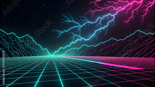 glitch effects for graphic resource mix of neon. ai generated