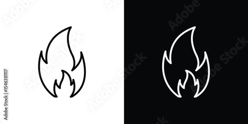 Flame icon in black. flat graphic vector icon