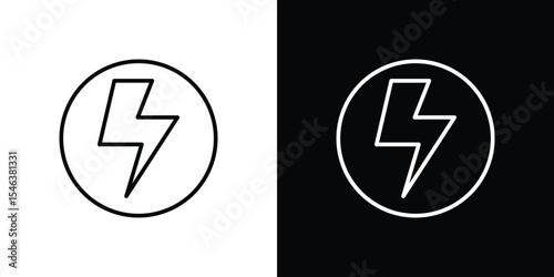 Flash icon in black. flat graphic vector icon