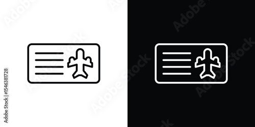 Flight tickets icon in black. flat graphic vector icon