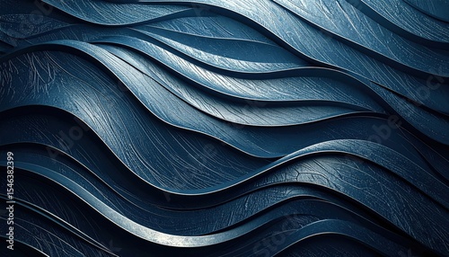 Abstract Dark Blue Wavy Geometric Pattern