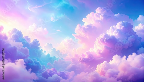 Pastel Cloudscape In Vibrant Colors