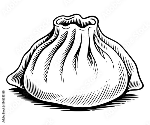 DimSum vector engraving style illustration