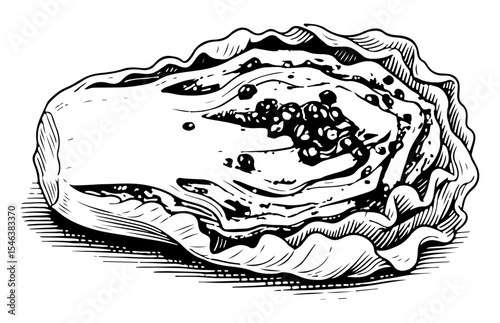 Kimchi vector engraving style illustration