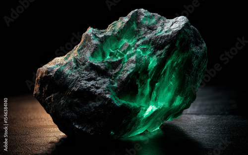 Macro Image of Glowing Radioactive Metal