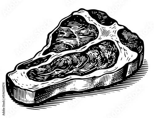 Steak vector engraving style illustration