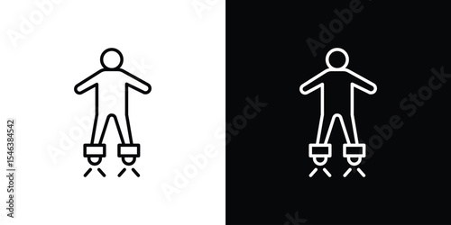 Flyboard icon in black. flat graphic vector icon