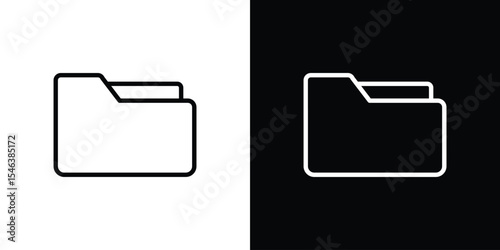 Folder icon in black. flat graphic vector icon