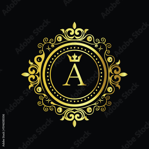 Golden zodiac sign icon set featuring scales of justice in a detailed vector illustration logo A design

