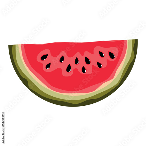 Illustration Piece of watermelon. Isolated on transparent background.