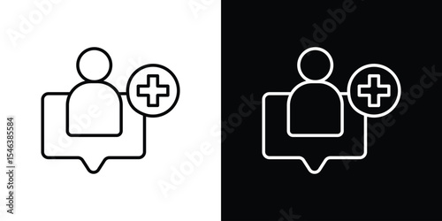 Follower icon in black. flat graphic vector icon