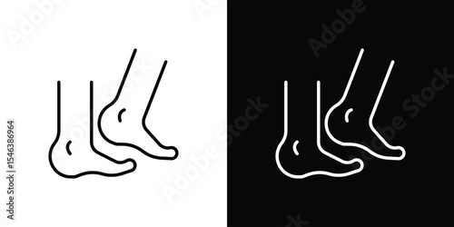 Foot side view icon in black. flat graphic vector icon