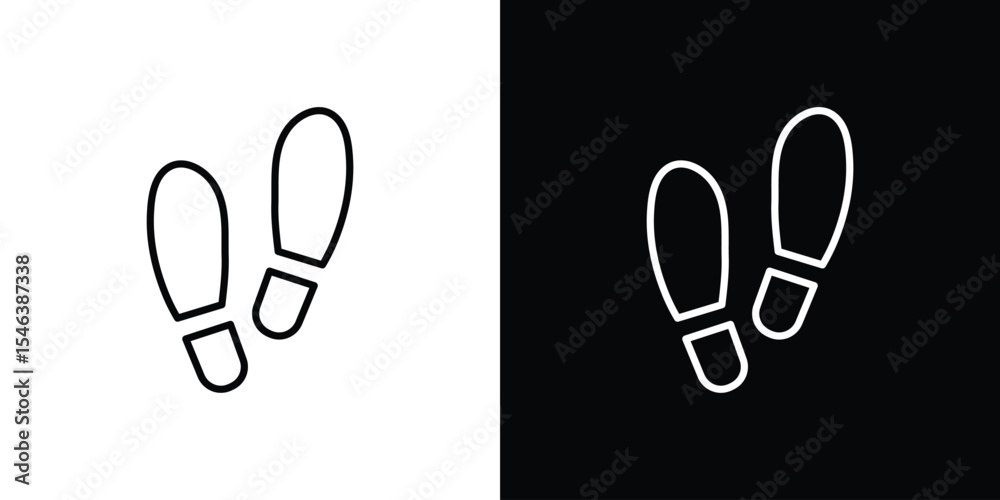 Fototapeta premium Footprint icon in black. flat graphic vector icon