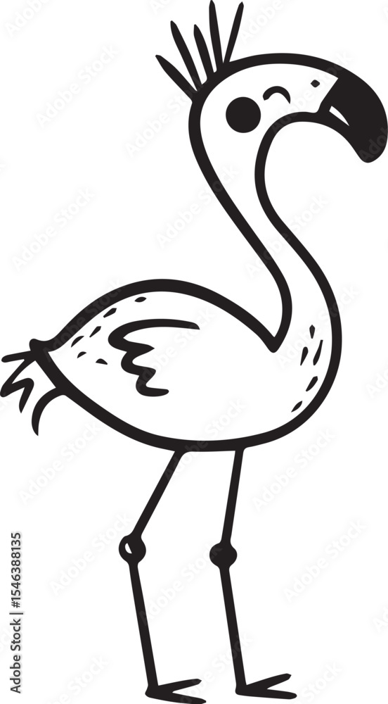 Obraz premium Cute Swan Icon – Hand Drawn Monoline Nursery Animal Vector