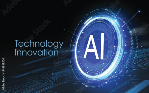 Futuristic AI Technology Digital Innovation Graphic Design