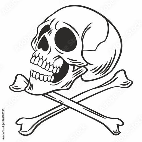 AI-Generated Skull and Crossbones Illustration A Gothic Design