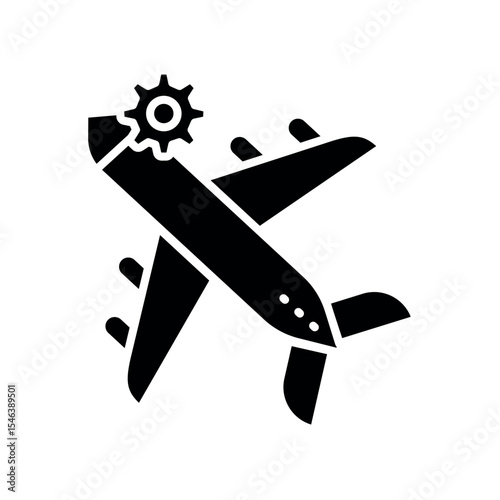 Aerospace material black flat icon for digital and print projects.PFAS product