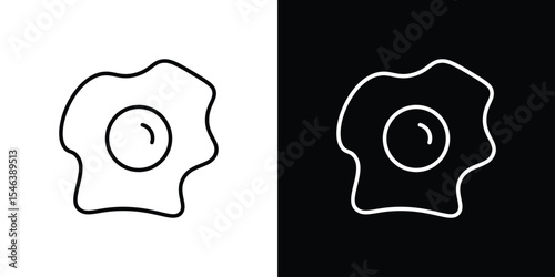 Fried egg icon in black. flat graphic vector icon