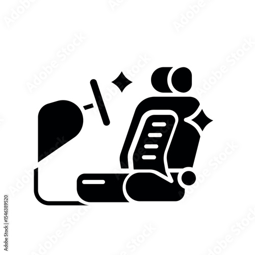 Car interior black flat icon for digital and print projects.PFAS product