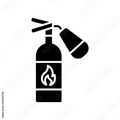 Firefighting foam black flat icon for digital and print projects.PFAS product