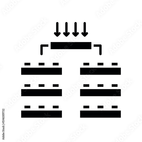Photolithography black flat icon for digital and print projects.PFAS product