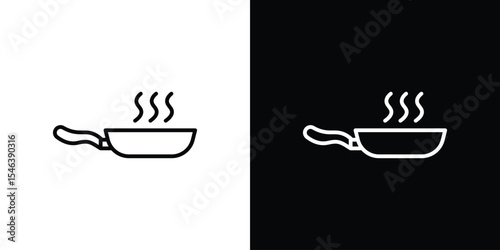 Frying pan icon in black. flat graphic vector icon