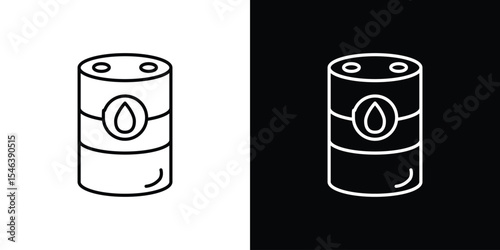 Fuel barrel icon in black. flat graphic vector icon