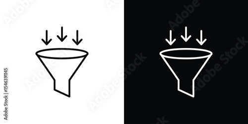 Funnel icon in black. flat graphic vector icon