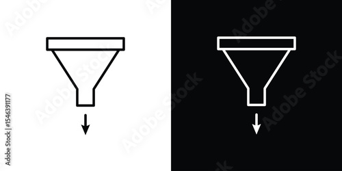 Funnel icon in black. flat graphic vector icon