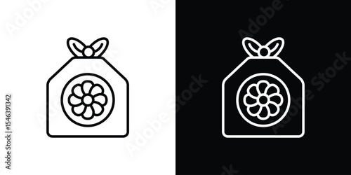 Furoshiki icon in black. flat graphic vector icon
