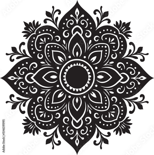Unique mandala silhouette illustration
