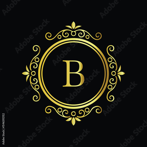 Golden star symbol illustration: high voltage attention alert vector sign LOGO B