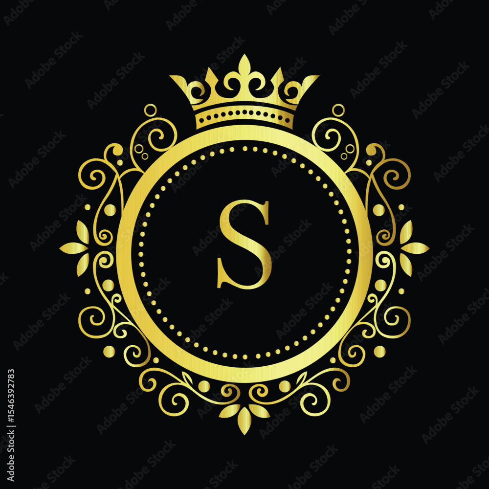 Fototapeta premium Golden Om symbol on a vibrant yellow background, available as a vector LOGO S 
