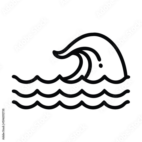 Beach logo design with sea waves and sun | Premium Vector