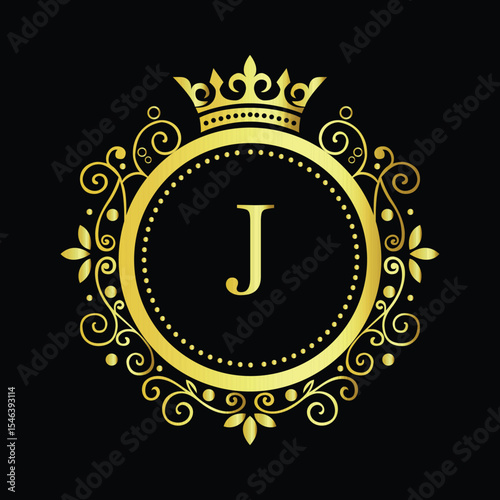 Golden Om symbol on a vibrant yellow background, available as a vector LOGO J
