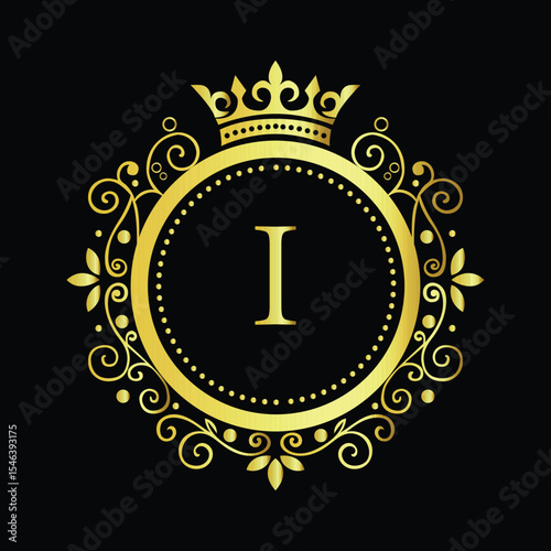 Golden Om symbol on a vibrant yellow background, available as a vector LOGO I
