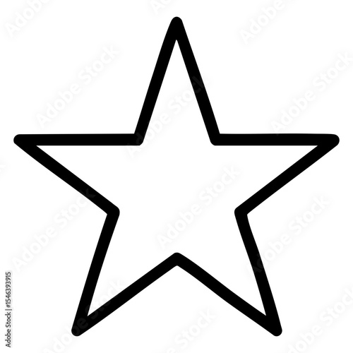 Simple Black Outline Star Icon Vector Graphic Design Element