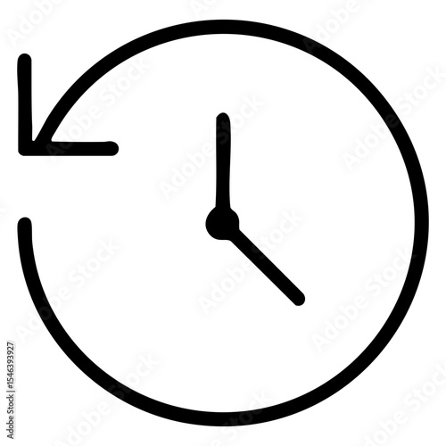 Undo Clock Icon Time Reversal, History Back, Reverse, Rewind Symbol
