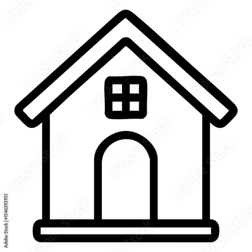 Simple House Icon Line Art Illustration for Website or App Design