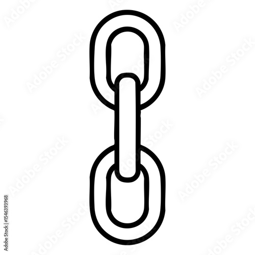 Vector Illustration of Two Interlinked Chain Links Simple, Clean Design