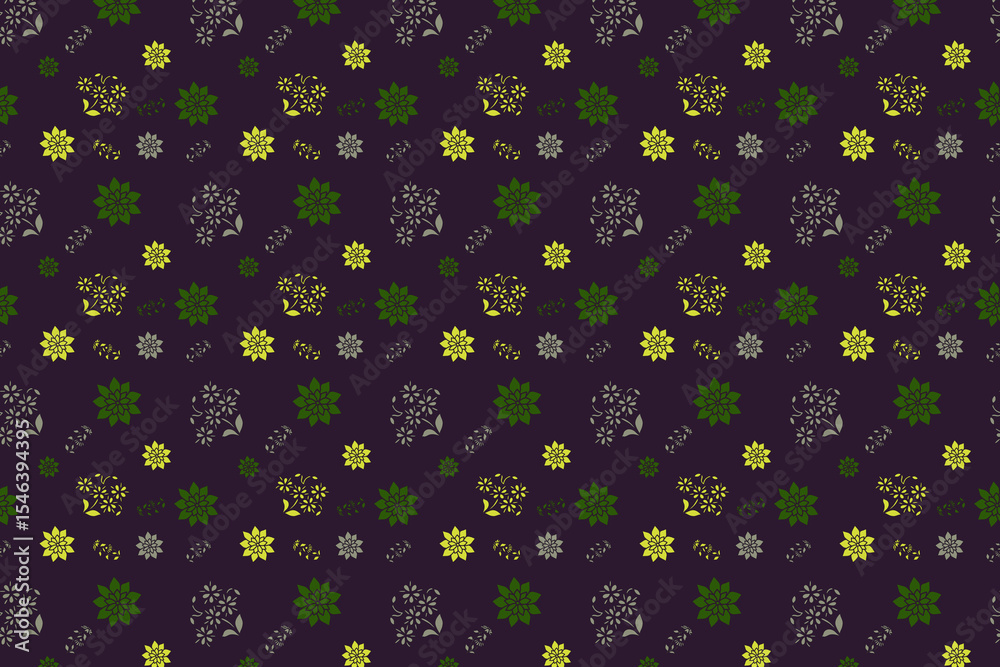 Fototapeta premium Seamless floral pattern. This design is used for textile print, bedding, curtain, wrapping, blanket, carpet and many more