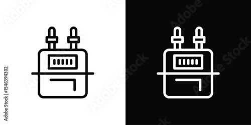 Gas meter icon in black. flat graphic vector icon