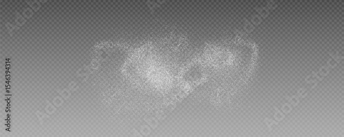 Christmas glowing bokeh confetti light and glitter texture overlay for your design. Frosting effect sugar png, salt and flour for baking, with powder white and isolated on transparent background.